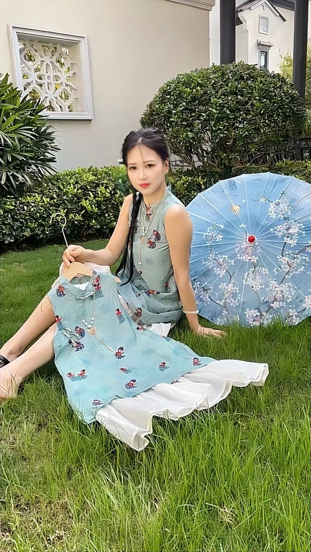 新款女童旗袍连衣裙夏季薄款无袖儿童演出服新中式国风改良日常款