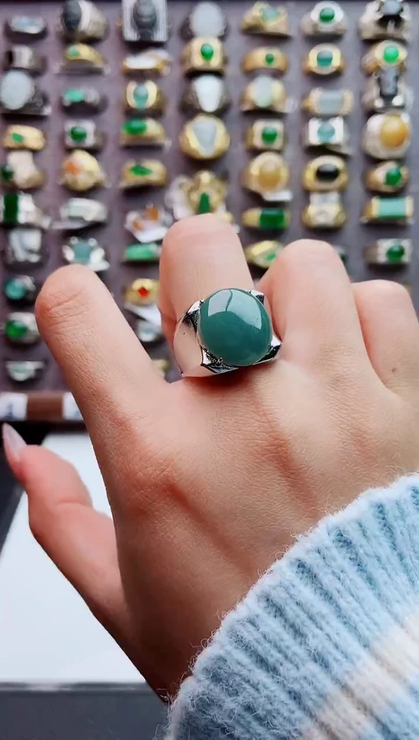 未镶嵌戒指翡翠天然翡翠男戒