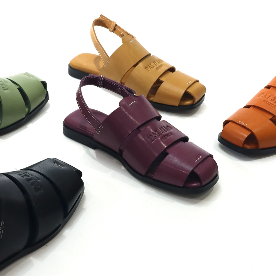 复古时尚简约百搭编织镂空低跟舒适柔软牛皮罗马凉鞋XC3198A-2