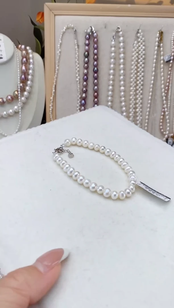 【闪购商品】淡水珍珠项链银S925镶嵌手串