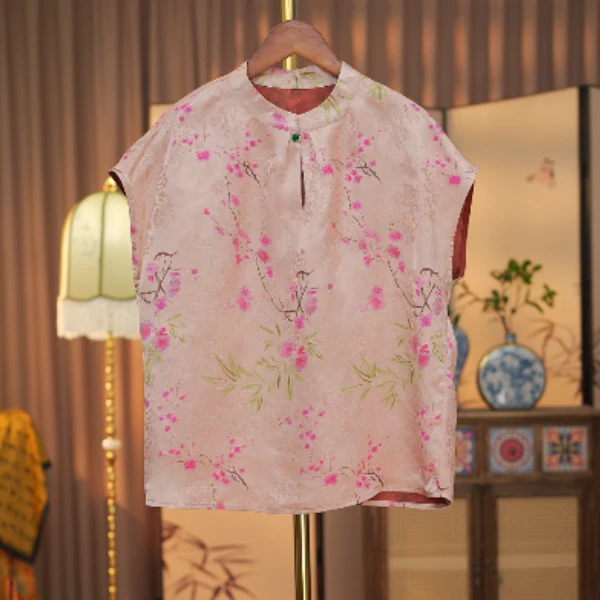 【桃花笑】新中式国风气质衬衫上衣打底小衫