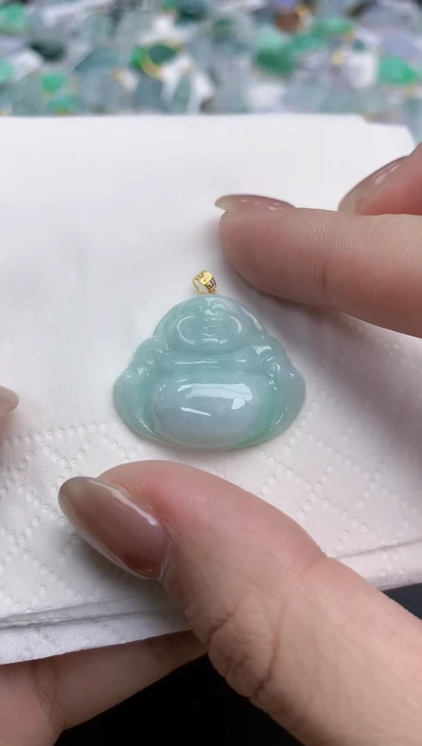 【闪购商品】翡翠颈饰18K金镶嵌天然缅甸翡翠A货