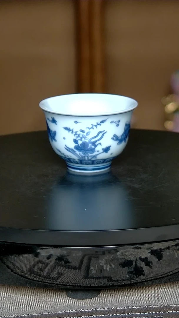 景德镇手工鱼藻纹杯