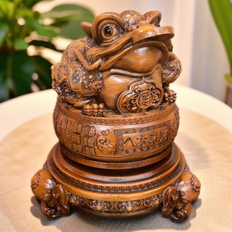 高18金蟾八方来财适合店铺开业办公室客厅装饰礼品