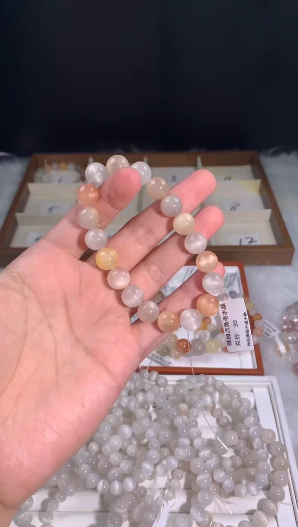 银S925镶嵌手链烟晶3号链接 卡10咪