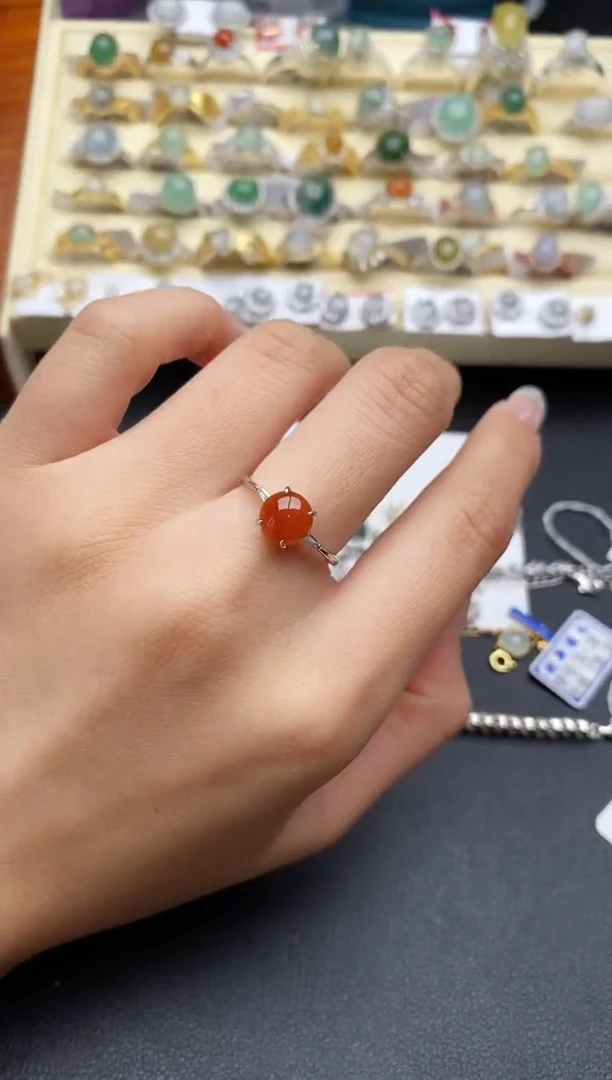 【闪购商品】翡翠戒指银S925镶嵌22222222+4