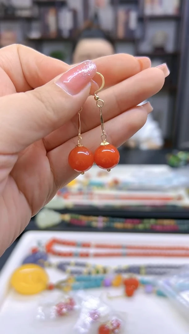 【闪购商品】翡翠耳饰14K金镶嵌耳坠E565