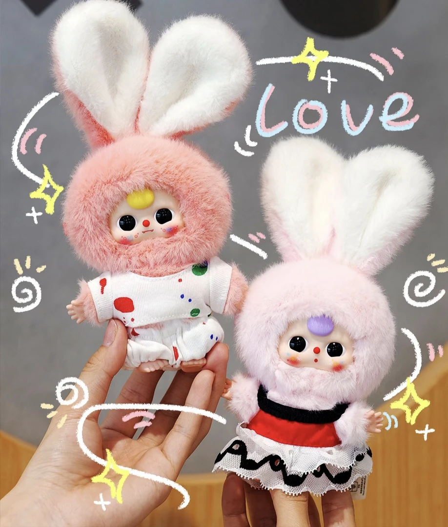 【夏天】马卡龙小小兔毛绒桌面摆件盲盒