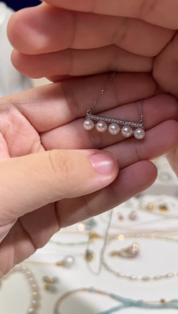 颈饰银S925镶嵌淡水珍珠一***呢精美时尚淡水珍珠项链