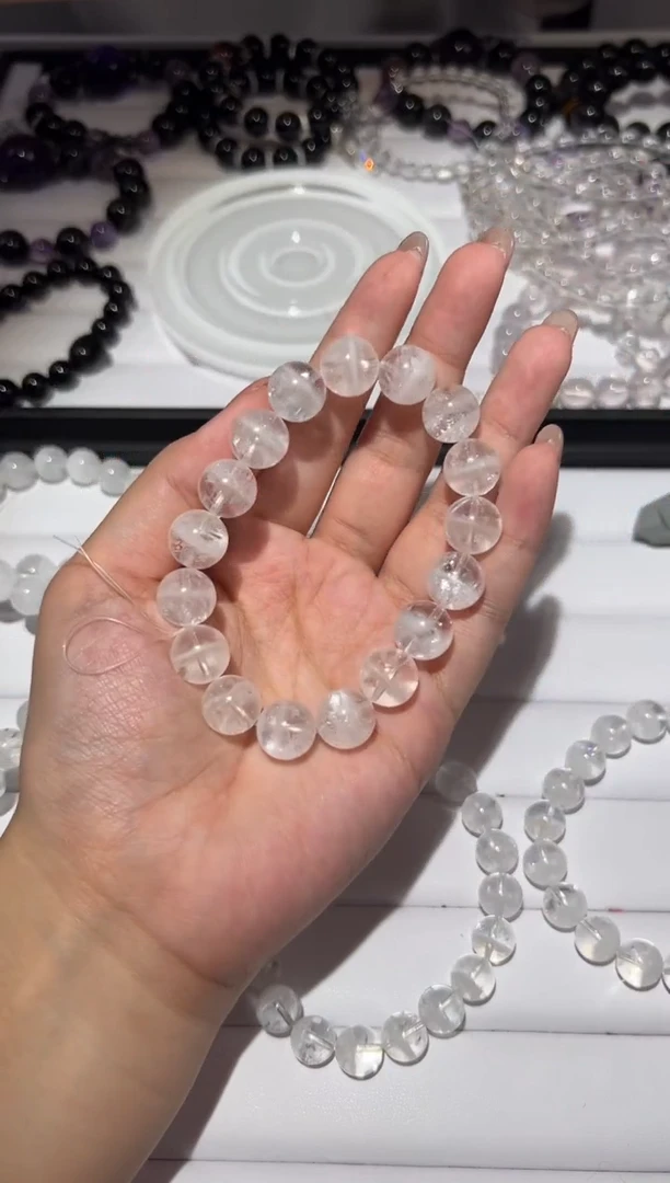 【闪购商品】水晶手链未镶嵌12mm白幽灵爆闪