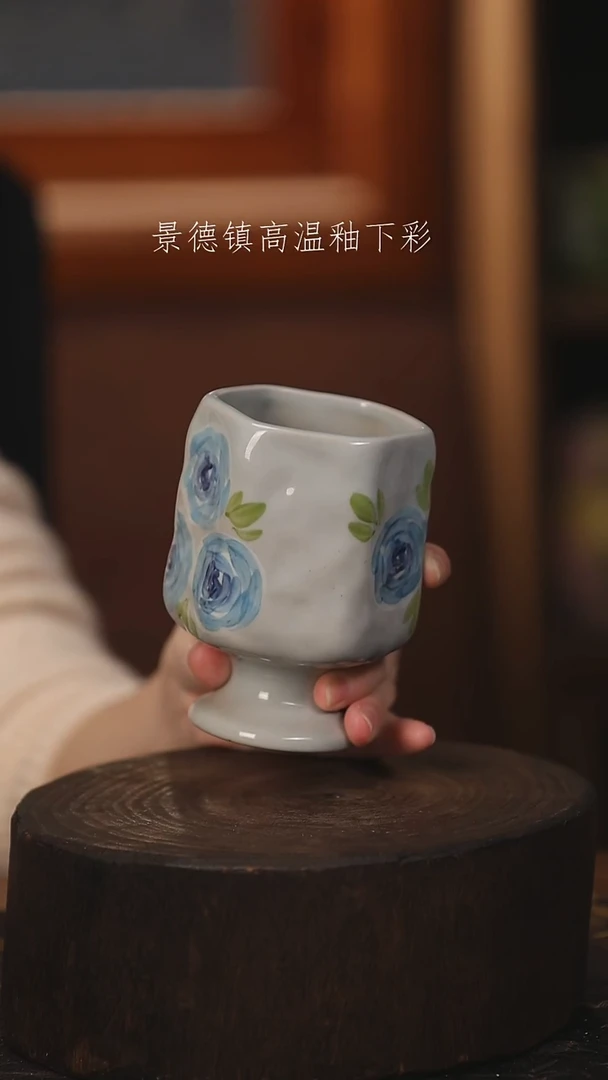 陶瓷景德镇高温釉下手绘陶瓷@L168@