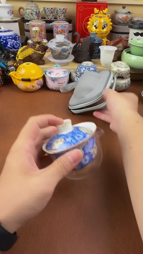 陶瓷茶具摆件旅行套组