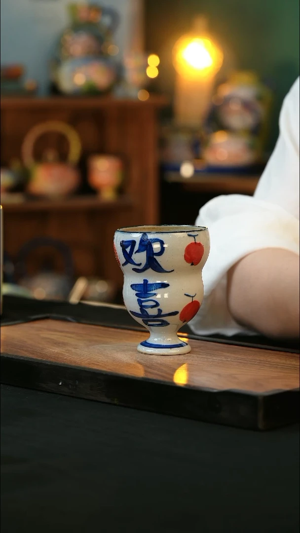 杯手绘心瓷陶瓷浮力