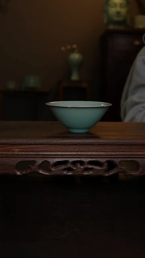 摆件仿古手工葵口盏杯