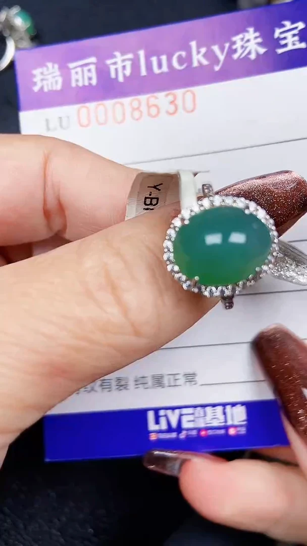颈饰银S925镶嵌翡翠8630