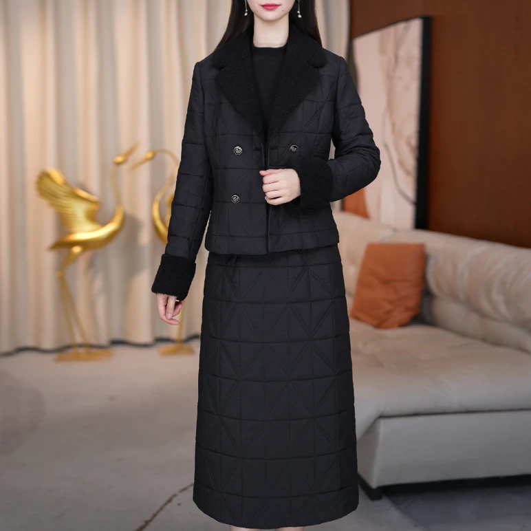 连衣裙大码显瘦气质时尚修身加厚秋冬冬季女士收腰中长款加绒名媛