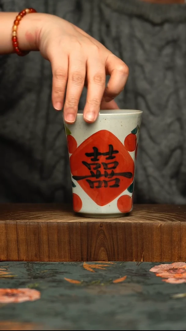 杯釉下彩手工手绘同款陶器