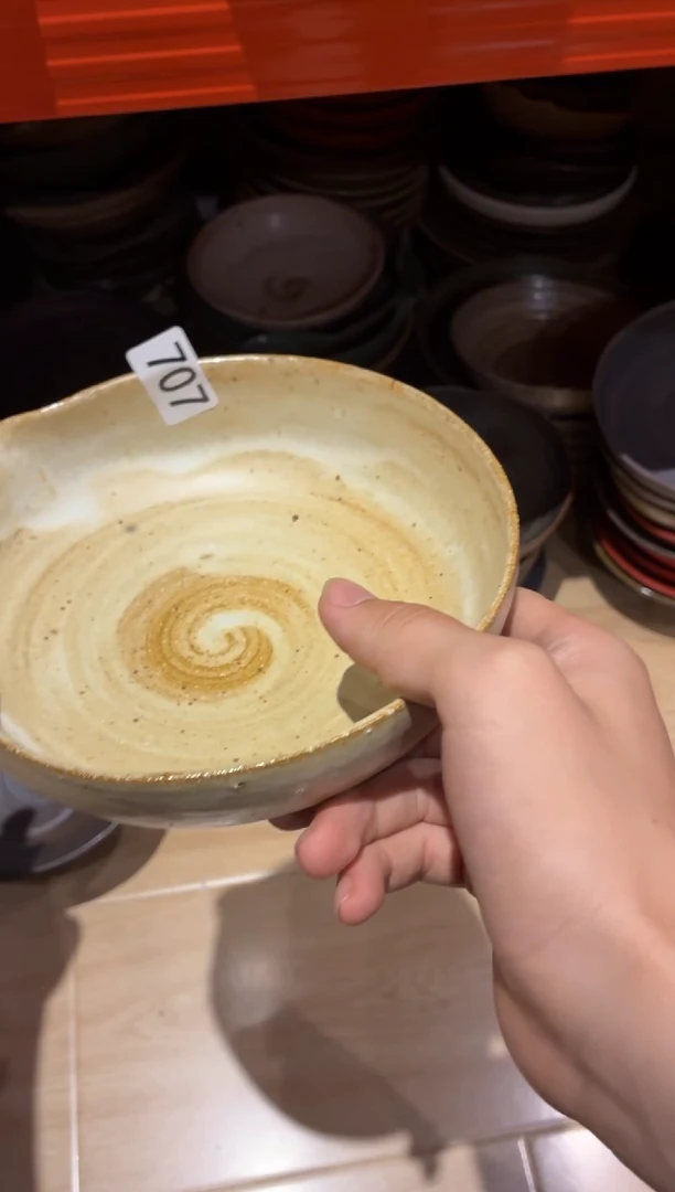 瓷片十*.707微瑕手工粗陶异形盘1个