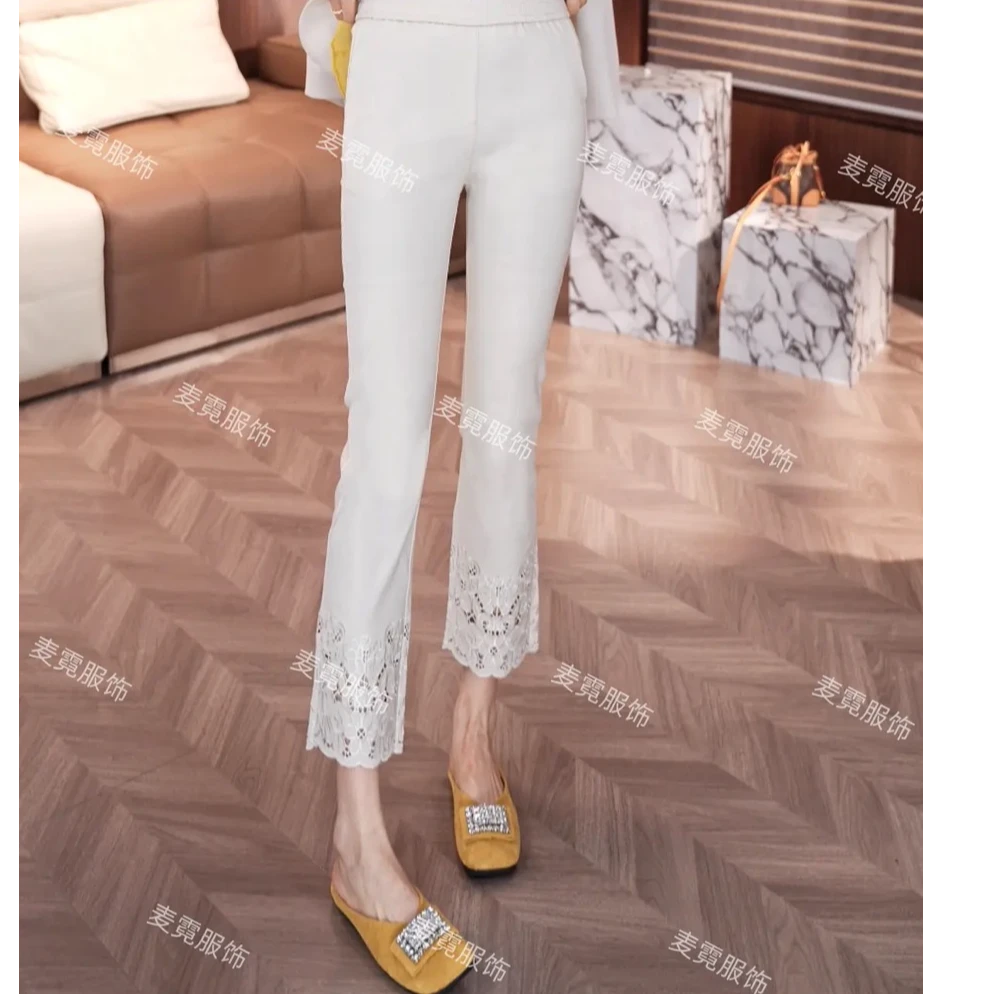 2025春夏季新款蕾丝九分裤8822