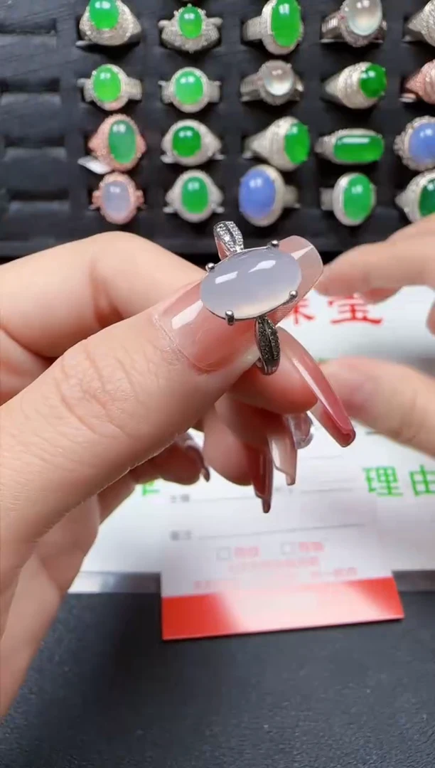 【闪购商品】翡翠戒指银S925镶嵌1521