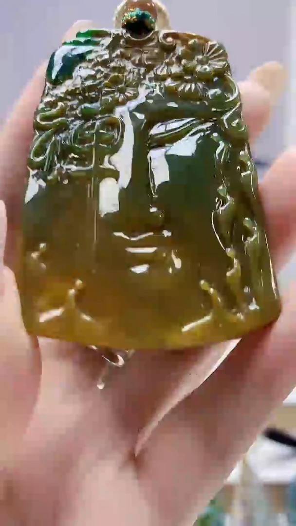 未镶嵌定制翡翠5028DD-毛货挂件164