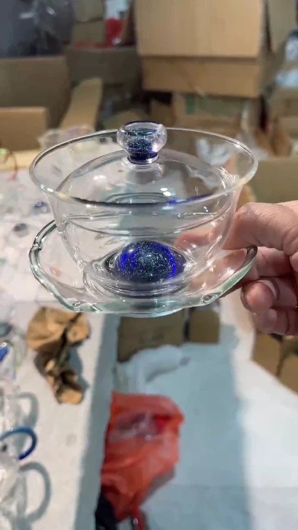 手工艺品玻璃斑斓盖碗