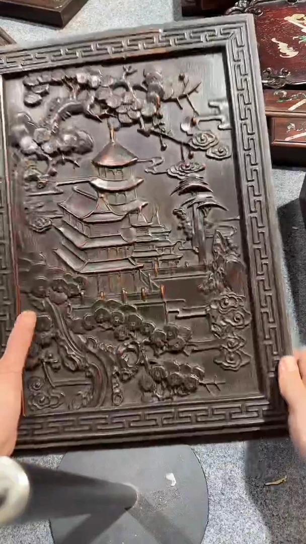 檀香紫檀（小叶紫檀）紫檀拆件雕刻板以直播间实物为准微瑕老物件