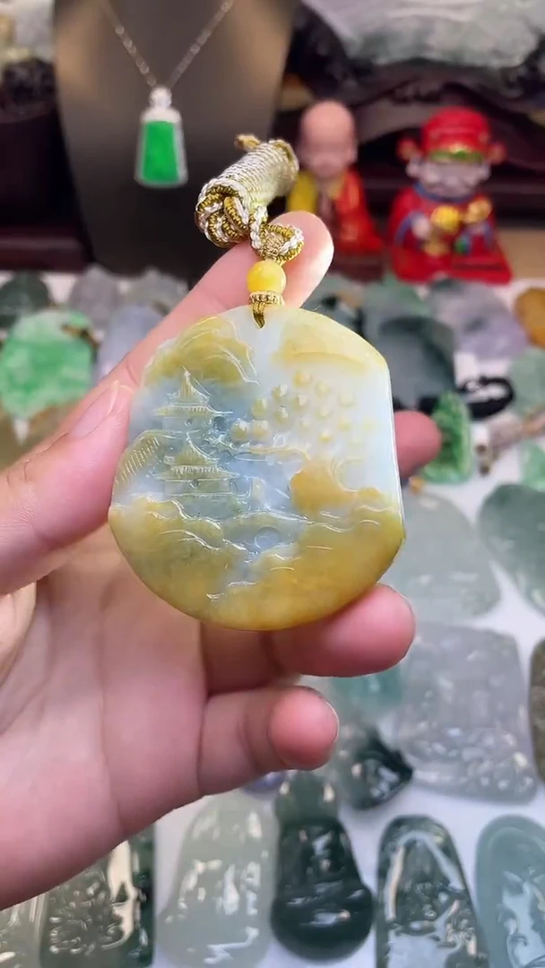 颈饰未镶嵌翡翠山水