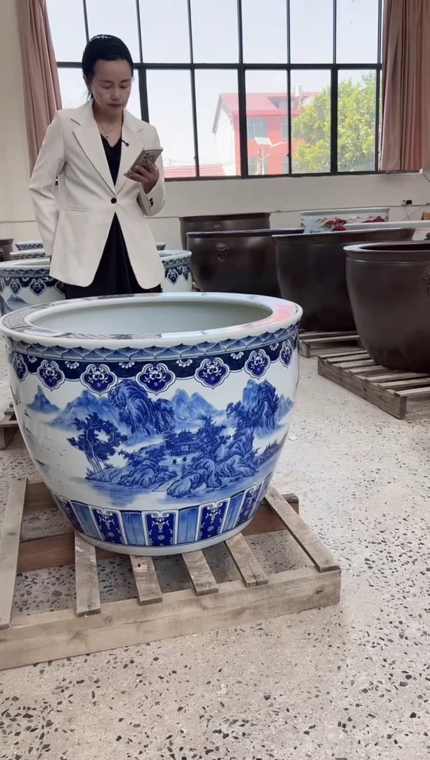 缸80直径青花山水.........