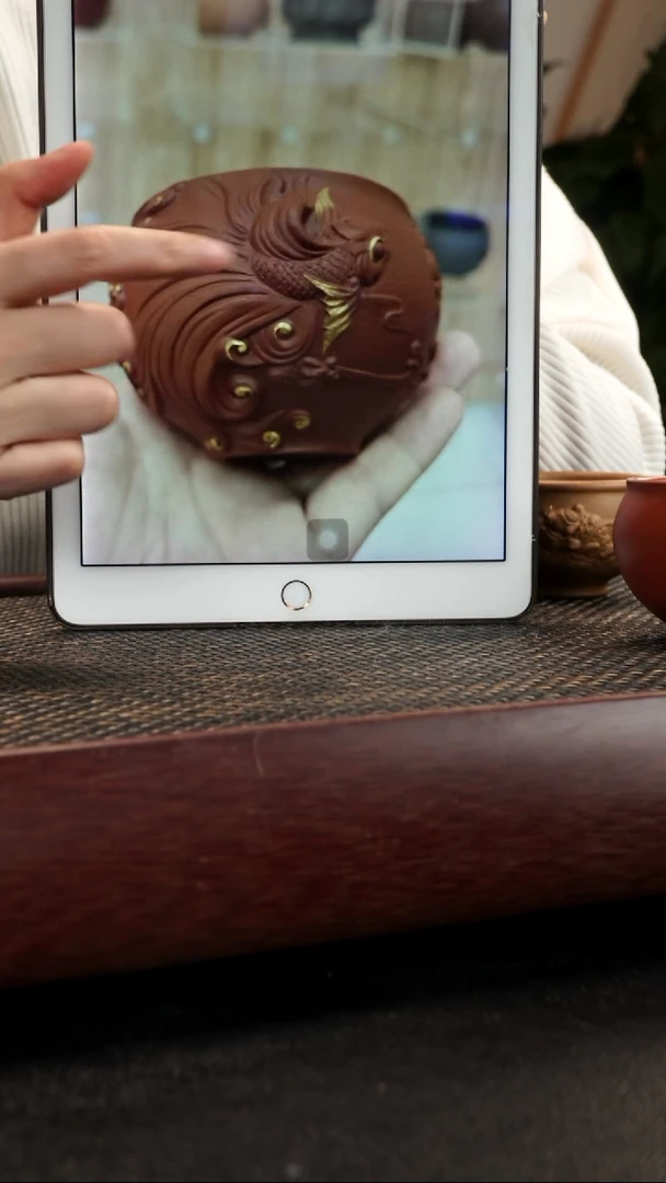 【闪购商品】紫砂茶宠描金金玉满堂杯