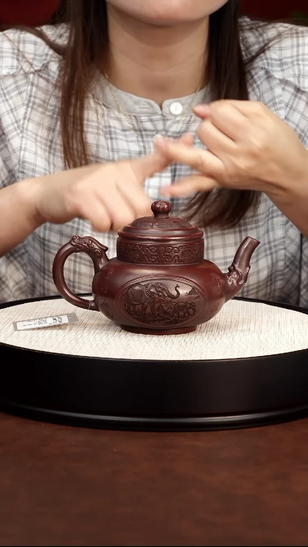 茶壶紫砂龙山古乌泥 葫芦宫灯 高辉