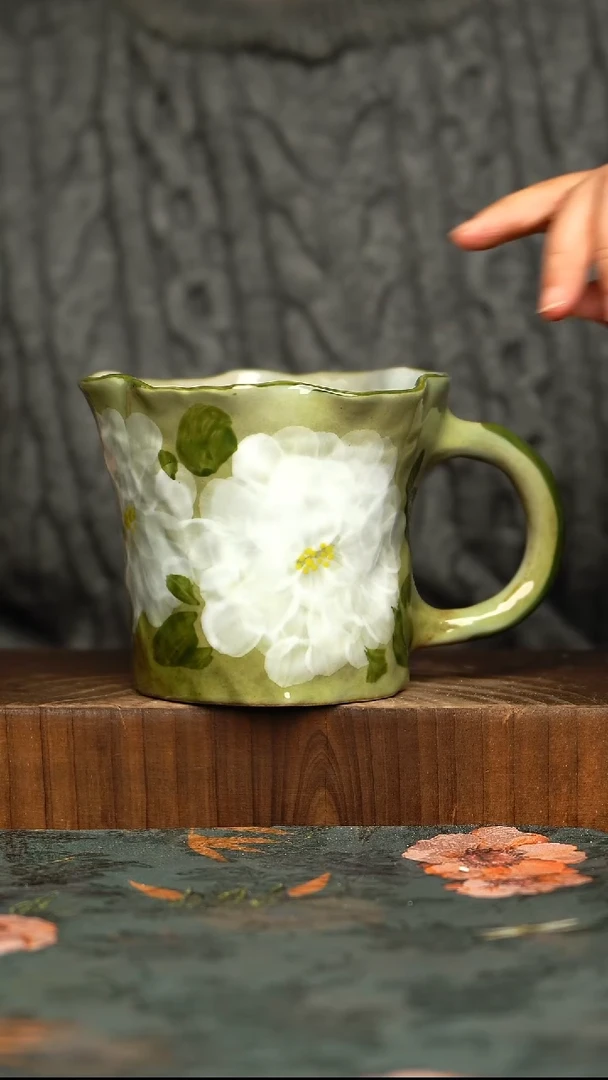 杯釉下彩手工手绘同款陶器