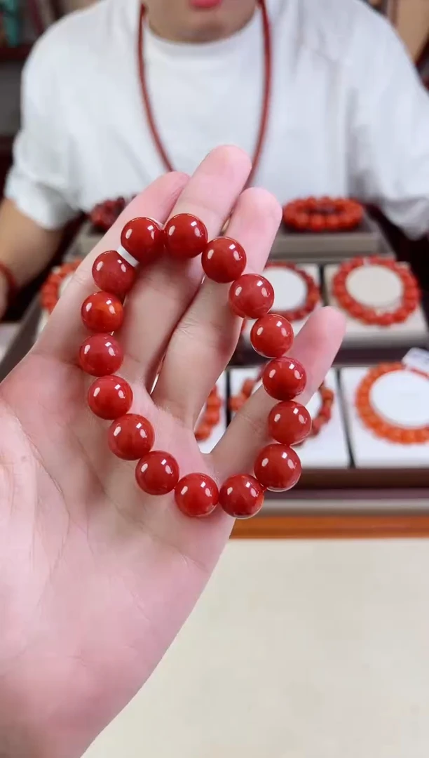 南红玛瑙瓦西手串12+未镶嵌一个/条