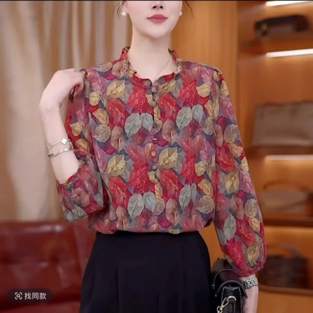 2025新款轻奢木耳领设计感气质女士上衣