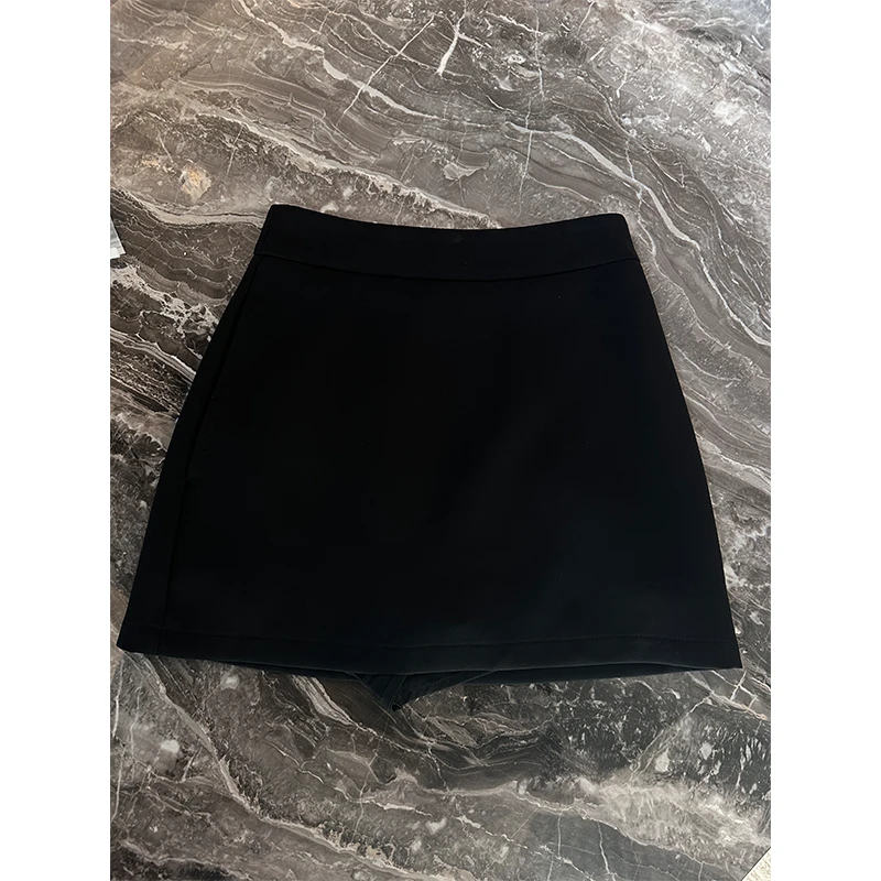 FH粉红 高腰黑色半身裙LWJ24C3Q1477