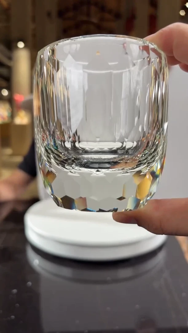 摆件净料水晶威士忌杯