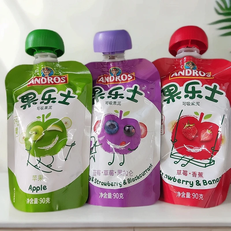 果乐士果泥90g*3袋宝宝可吸果泥健康营养零辅食多口味水果果泥