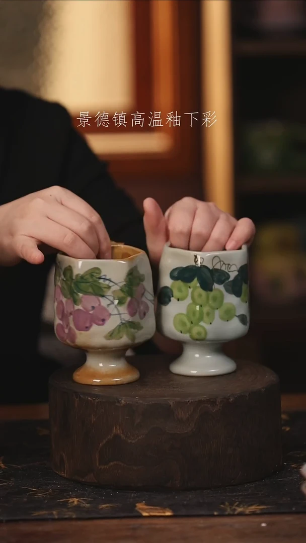 陶瓷景德镇高温釉下手绘陶瓷