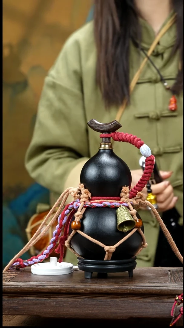 XR075复古网兜款天然酒葫芦（一物一拍）