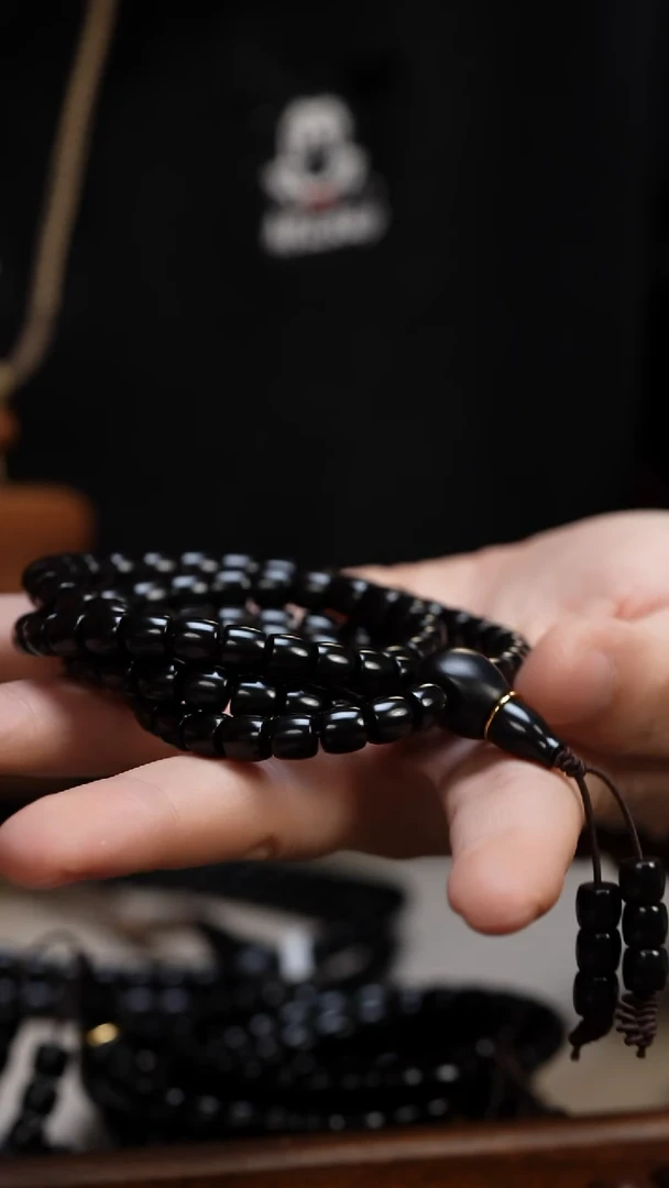 乌木类手串/手链海南乌木精工直切7.3x6.8x108颗