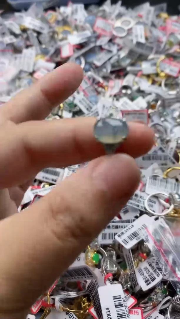 翡翠戒指银S925镶嵌44444   8