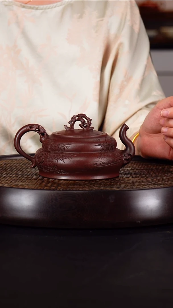茶壶紫砂程辉 恒古太湖石69 老紫泥 430毫升 品鉴证书
