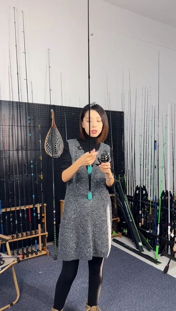 1.8m碳素天青两节蓝色直柄1.8米+纺车轮（瑕疵尾货竿，没有售后，）