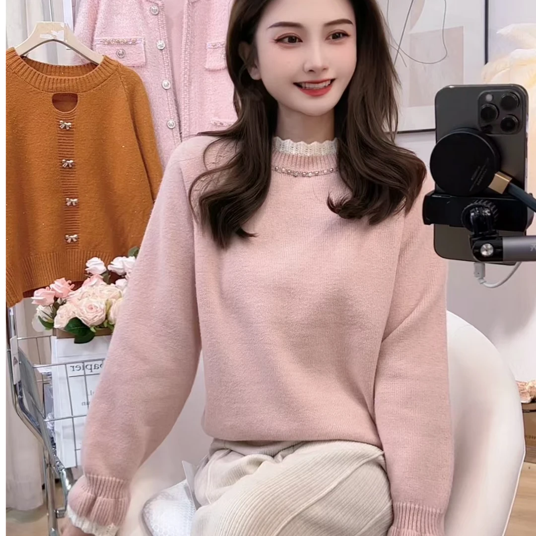 一霖女装秋冬季针织上衣小香风气质毛衣百搭女装01