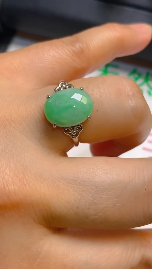 【闪购商品】翡翠耳饰银S925镶嵌天然A货翡翠1
