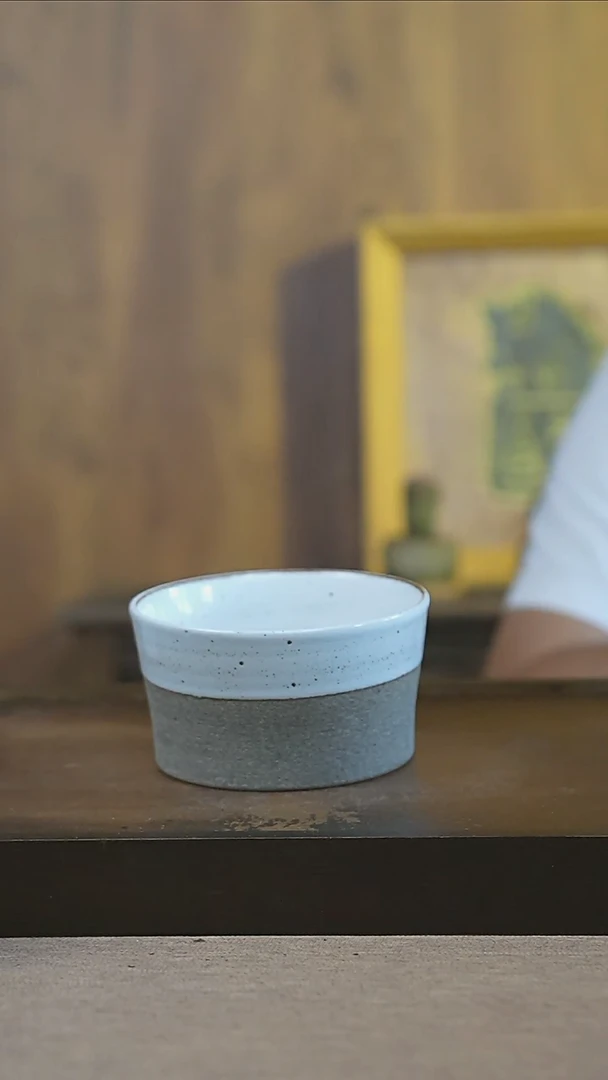 摆件景德镇5.5英寸直口粗陶米饭碗