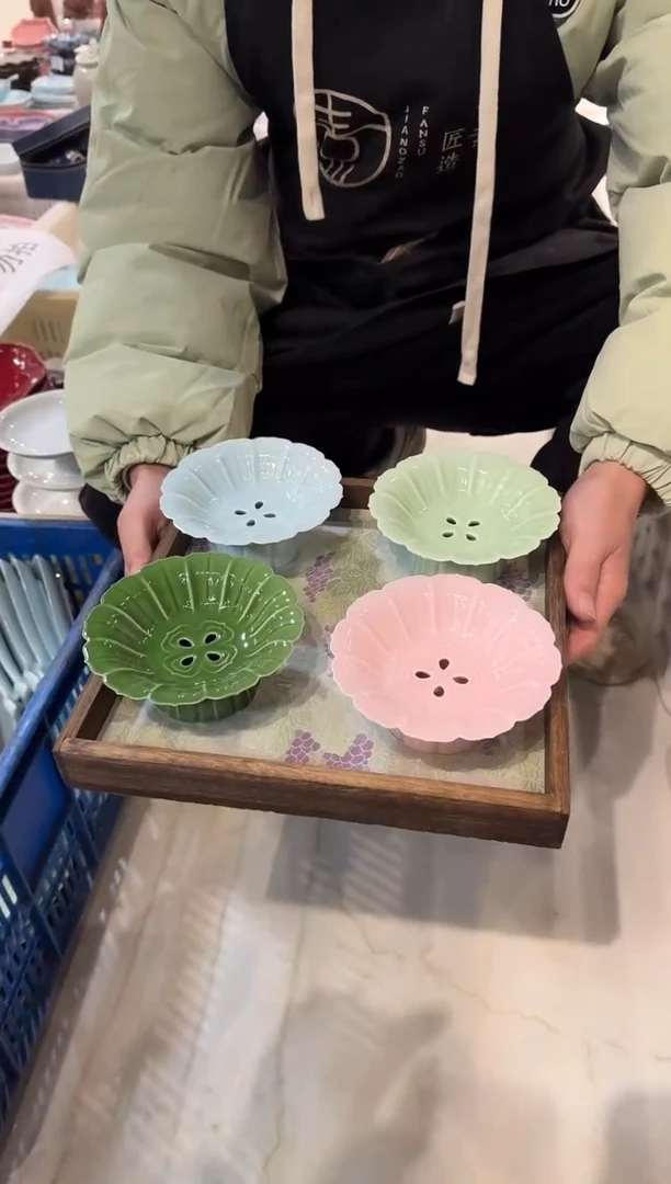 瓷片瓷微瑕商品 介意勿拍 【带托盘布垫】