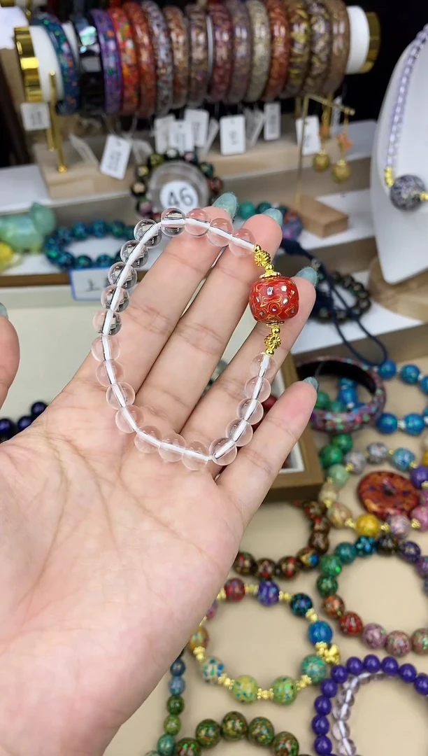 山屿非遗大漆珠1.3*1.4手链