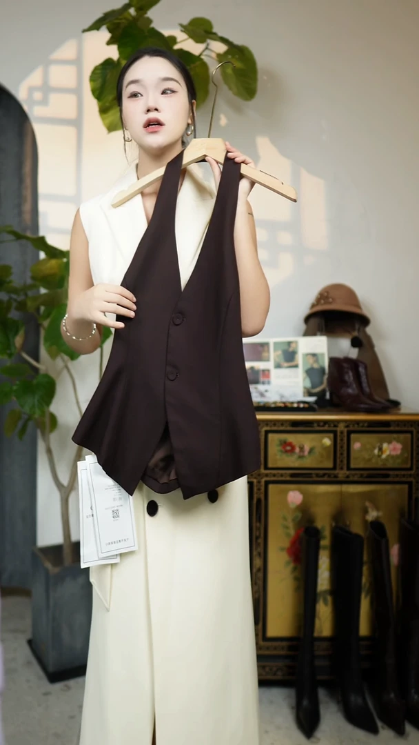 M码，挂脖马甲，紫红钩