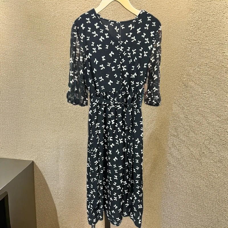 《新》小蝴蝶暗夜精灵花夏季印花时尚休闲显瘦 连衣裙